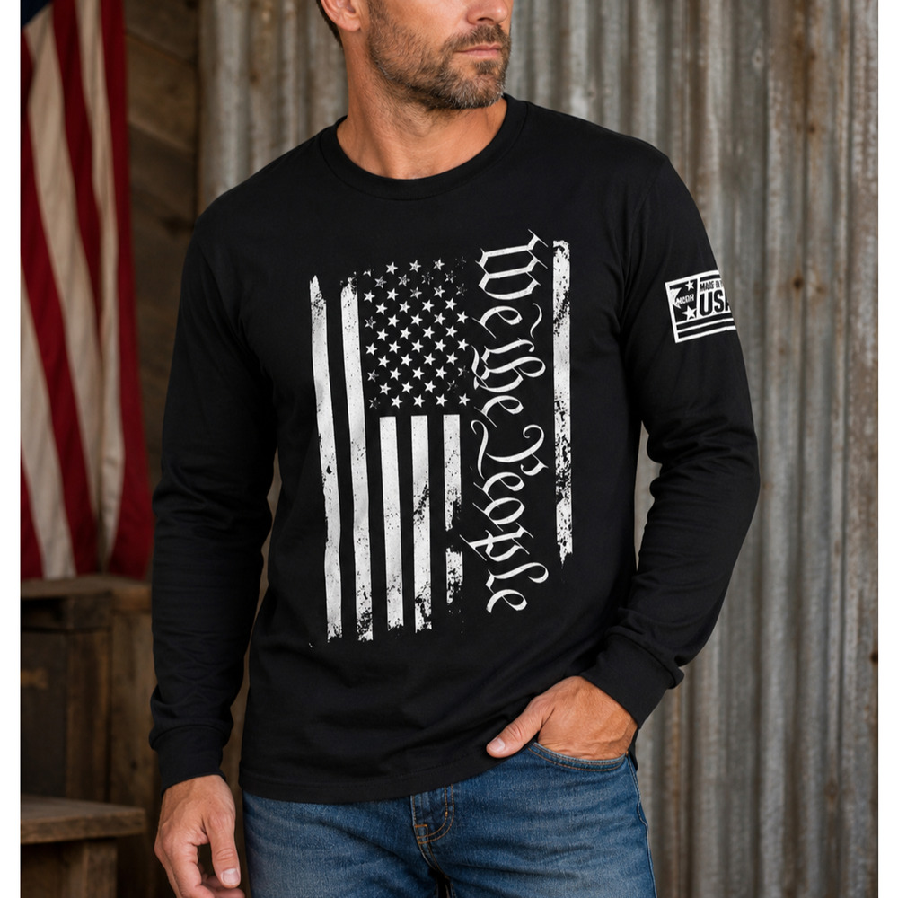 Rags Of Honor We The People Long Sleeve T-Shirt Mens L Black USA Flag Patriotic